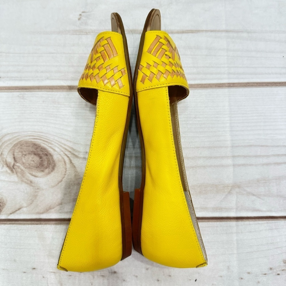 Latigo Yellow Woven Peep-Toe Flats - Picture 3 of 13
